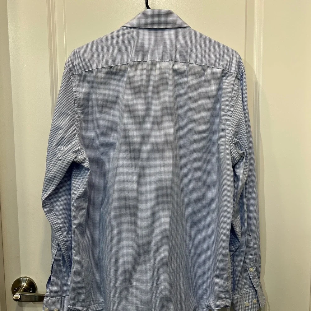 Michael Kors Slim Fit Dress Shirt, Tight Blue Check Pattern, 17-34/35 - Picture 8 of 9